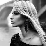 Vintage Stereoscopic Geometric Earrings Hollow Out Acrylic Long Earrings