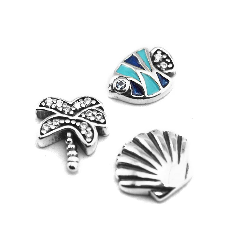 Female Tropical Paradise Petites Locket Charm Sterling Silver Jewelry