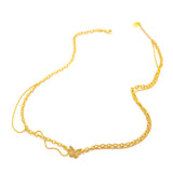 18K Butterfly Pendant O Link Chain Necklace for Women Mom Birthday