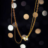 18K Butterfly Pendant O Link Chain Necklace for Women Mom Birthday