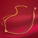 18K Butterfly Pendant O Link Chain Necklace for Women Mom Birthday