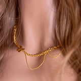 18K Butterfly Pendant O Link Chain Necklace for Women Mom Birthday