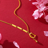 18K English Letter D Pendant Chain Necklace for Women Mom Birthday