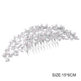 Leaf Shaped Tiara Comb Hair Fork for Women
