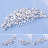 Leaf Shaped Tiara Comb Hair Fork for Women