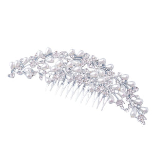 Leaf Shaped Tiara Comb Hair Fork for Women
