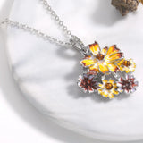 Chrysanthemum Sunflower Pendant Necklace for Women