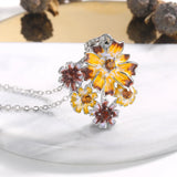 Chrysanthemum Sunflower Pendant Necklace for Women