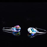 Vintage Silver Zircon Dangle Earrings for Women