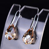 Vintage Silver Zircon Dangle Earrings for Women