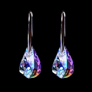 Vintage Silver Zircon Dangle Earrings for Women