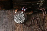 Female Wooden Pendant Long Necklace Casual Sweater Jewelry