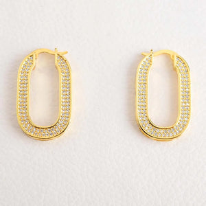 Female Clear CZ Oval Earrings For Women
