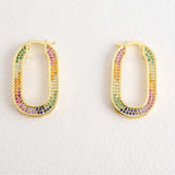 Female Clear CZ Oval Earrings For Women