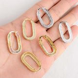 Female Clear CZ Oval Earrings For Women