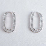 Female Clear CZ Oval Earrings For Women