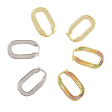 Female Clear CZ Oval Earrings For Women