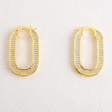 Female Clear CZ Oval Earrings For Women