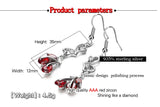 925 Sterling Silver Red Zircon Earring Charm Pendant