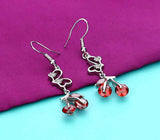925 Sterling Silver Red Zircon Earring Charm Pendant