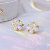 Feminia Minimalist Tiny Flower Earring 14K Stud Earrings Wedding Jewelry
