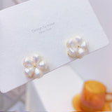 Feminia Minimalist Tiny Flower Earring 14K Stud Earrings Wedding Jewelry