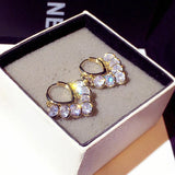 Feminia Tassel Rhinestone Drop Earrings Wedding Jewelry