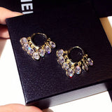 Feminia Tassel Rhinestone Drop Earrings Wedding Jewelry