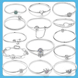 925 Silver Infinity Knot Bangle Bracelet for Women