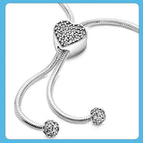 925 Silver Snake Chain Slider Bracelet for Women Jewelry