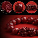 FengShui Pixiu Charms Cinnabar Bracelet - Bring Wealth Good Luck
