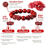 FengShui Pixiu Charms Cinnabar Bracelet - Bring Wealth Good Luck