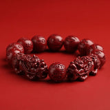 FengShui Pixiu Charms Cinnabar Bracelet - Bring Wealth Good Luck