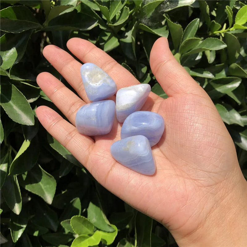 Natural Polished Lace Agate Tumbled Stone Gravel Crystal Healing Stone
