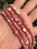 Argentine Rhodochrosite Chips Oval Beads DIY Bracelet Crystal Quartz