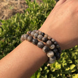 Moonstone Sunstone Bracelet Round Bead Crystal Stone Jewelry