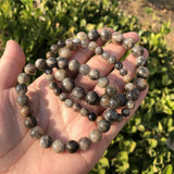Moonstone Sunstone Bracelet Round Bead Crystal Stone Jewelry
