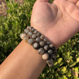 Moonstone Sunstone Bracelet Round Bead Crystal Stone Jewelry