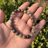 Moonstone Sunstone Bracelet Round Bead Crystal Stone Jewelry