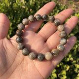 Moonstone Sunstone Bracelet Round Bead Crystal Stone Jewelry