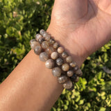 Moonstone Sunstone Bracelet AA Crystal Healing Jewelry