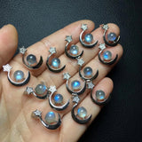 Crystal Apatite Moonstone Sunstone Labradorite Pendant 925 Sterling Silver