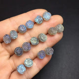 Labradorite Rose Flower Earring Pendant Ring 925 Sterling Silver Crystal