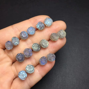 Labradorite Rose Flower Earring Pendant Ring 925 Sterling Silver Crystal