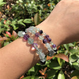 Rainbow Fluorite Bracelet Diamond Shape Beads Crystal Healing Stone