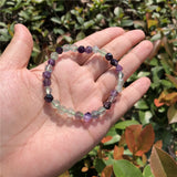 Rainbow Fluorite Bracelet Diamond Shape Beads Crystal Healing Stone