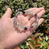 Rainbow Fluorite Bracelet Diamond Shape Beads Crystal Healing Stone