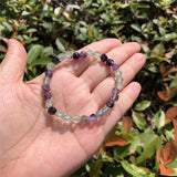 Rainbow Fluorite Bracelet Diamond Shape Beads Crystal Healing Stone
