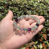 Rainbow Fluorite Bracelet Diamond Shape Beads Crystal Healing Stone