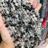 Rutilated Tourmaline Quartz 8mm Disc Beads Row DIY Jewelry